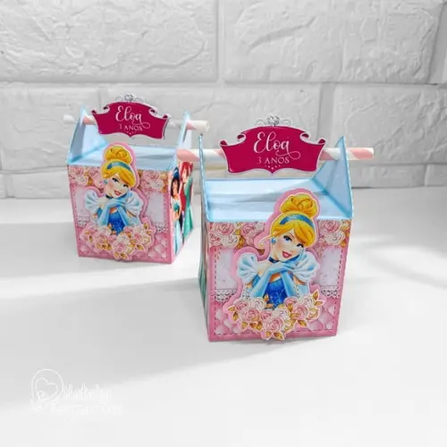 Caixa Canudo Princesas da Disney