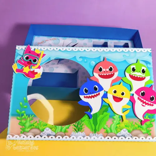Caixa para Kit Mini Confeiteiro - Baby Shark