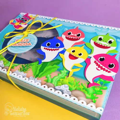 Caixa para Kit Mini Confeiteiro - Baby Shark