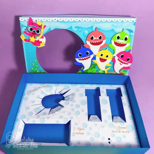 Caixa para Kit Mini Confeiteiro - Baby Shark