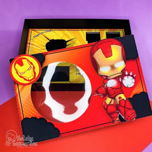 Caixa para Kit Mini Confeiteiro - Homem de Ferro