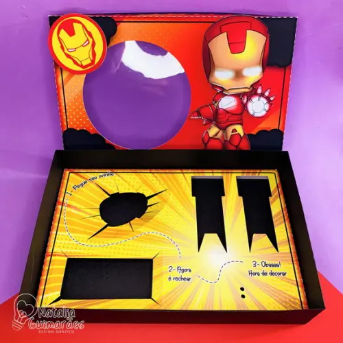 Caixa para Kit Mini Confeiteiro - Homem de Ferro