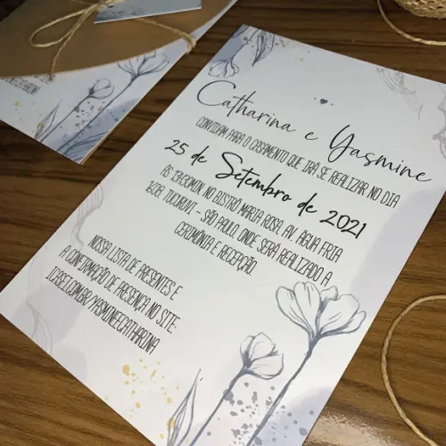 Convite Casamento com Envelope Coração Rustico