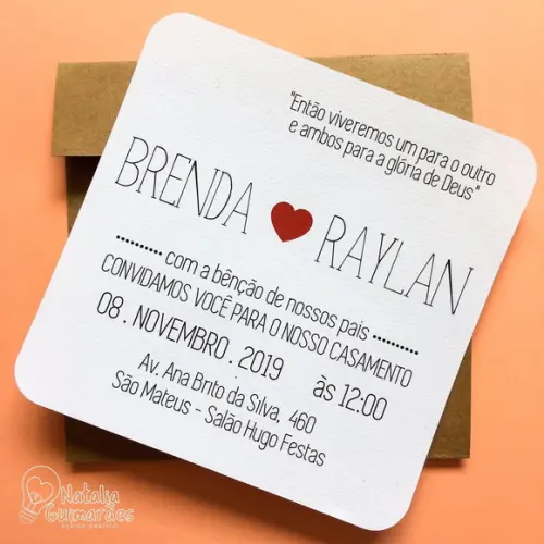 Convite Casamento Rustico