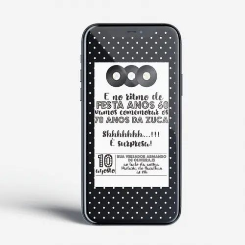 Convite Digital Anos 60
