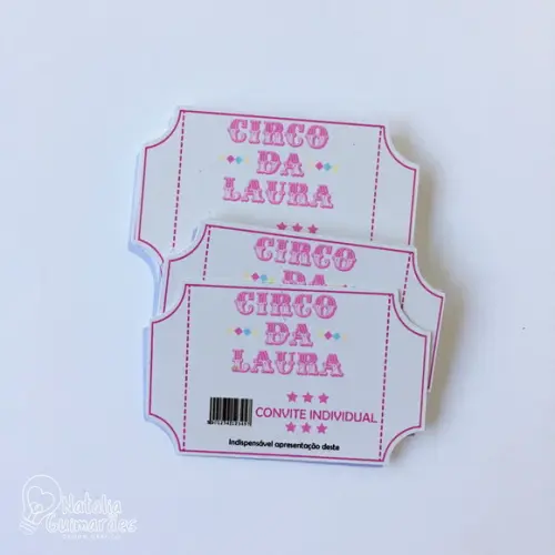 Convite Individual Circo Rosa