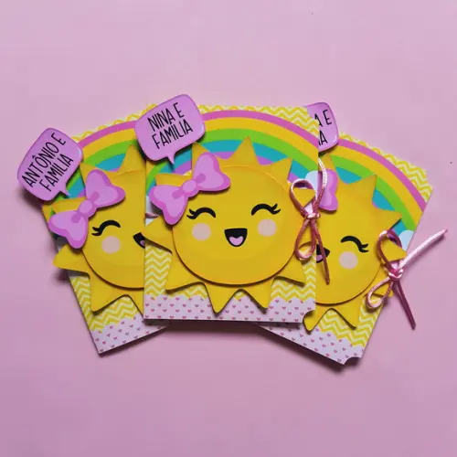 Convite Meu Raio de Sol - My Sunshine em Camadas