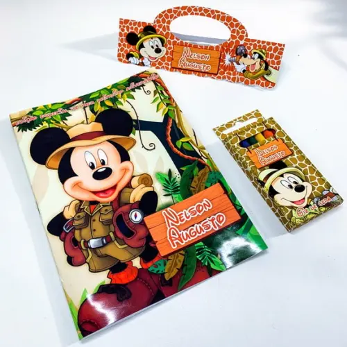 Kit Colorir - Livrinho de Colorir Mickey Safari