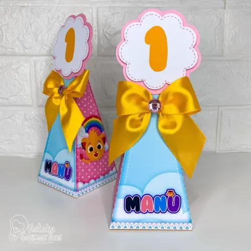 Kit Festa Bolofofos Menina - 30 Caixas Personalizadas