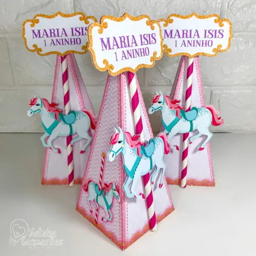 Kit Festa Carrossel - 20 Caixas Personalizadas