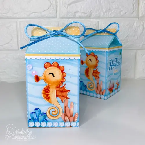 Kit Festa Fundo do Mar - 50 Caixas Personalizadas