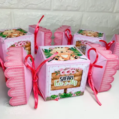Kit Festa Safari Menina - 20 Caixas Personalizadas