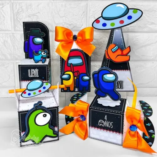 Kit Papelaria Personalizada Among Us - 50 Caixas
