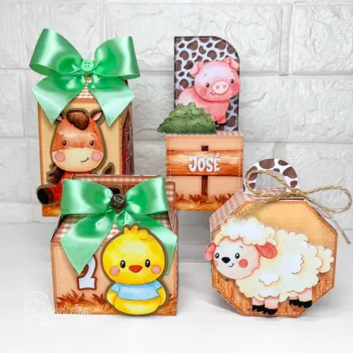 Kit Papelaria Personalizada Fazendinha - 50 Caixas