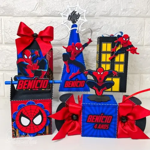 Kit Papelaria Personalizada Homem Aranha 50 Caixas