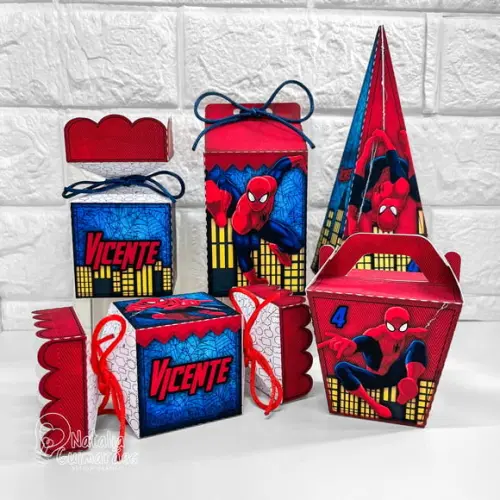 Kit Papelaria Personalizada Homem Aranha 50 Caixas