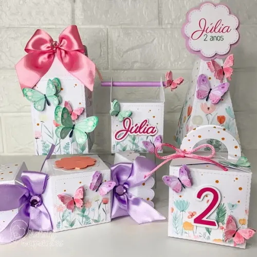 Kit Papelaria Personalizada Jardim das Borboletas 20 Caixas