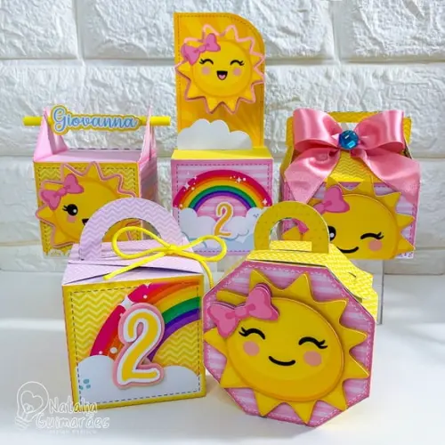 Kit Papelaria Personalizada Meu Raio de Sol - 50 Caixas