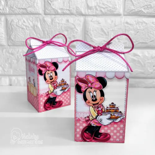 Kit Papelaria Personalizada Minnie Confeiteira - 20 Caixas