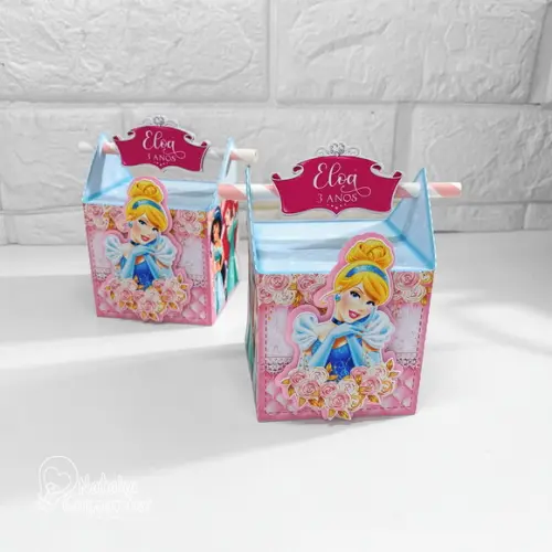 Kit Papelaria Personalizada Princesas da Disney - 20 Caixas