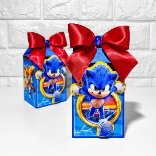 Kit Papelaria Personalizada Sonic Filme - 30 Caixas