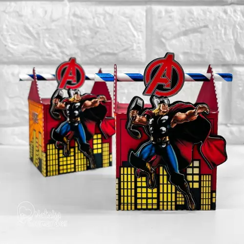 Kit Papelaria Personalizada Vingadores - 50 Caixas