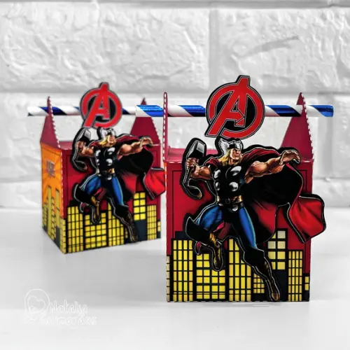 Kit Papelaria Personalizada Vingadores - 30 Caixas