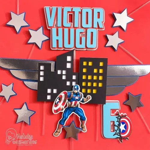 Topo de Bolo Capitão América