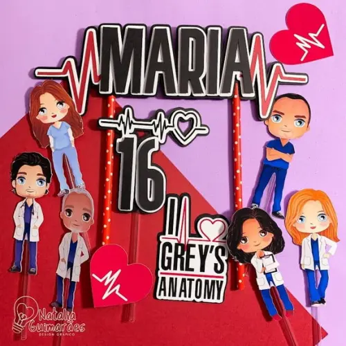 Topo de Bolo Grey's Anatomy