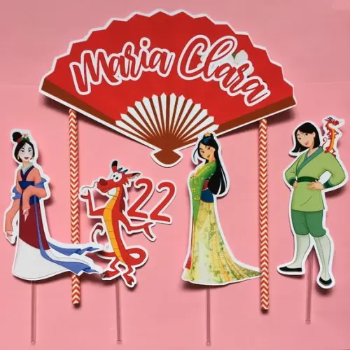 Topo de Bolo Mulan