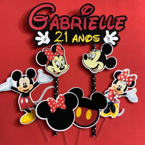 Topo de Bolo Mickey e Minnie