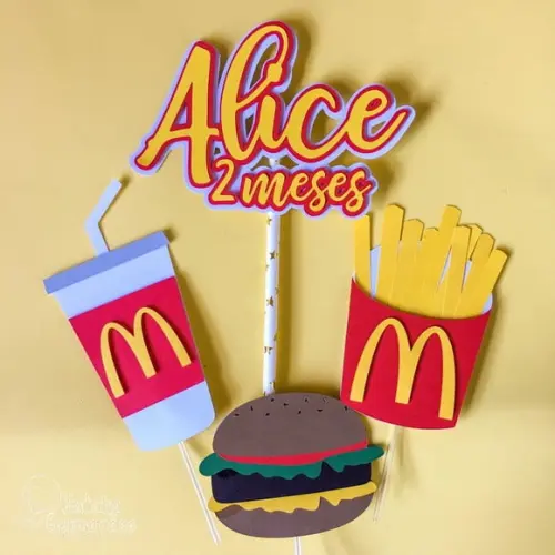 Topo de Bolo Mc Donald's Lanche