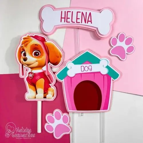 Topo de Bolo Patrulha Canina Skye