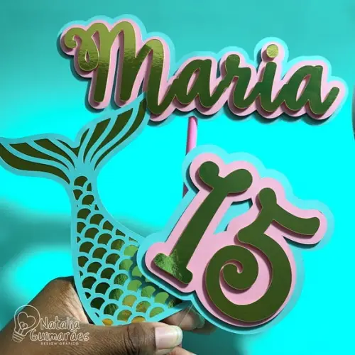 Topo de Bolo Sereia