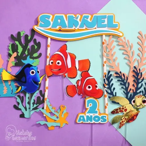 Topo de Bolo Procurando Nemo