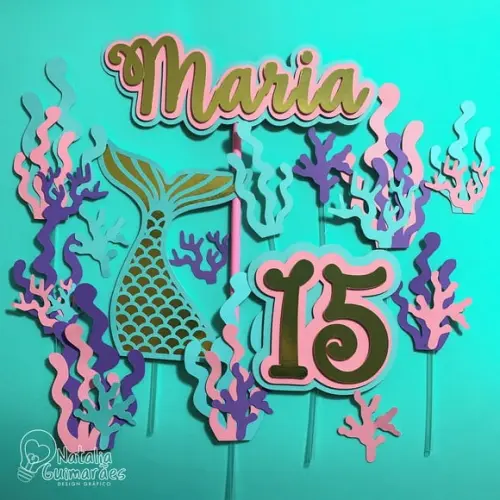 Topo de Bolo Sereia