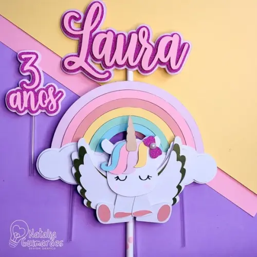 Topo de Bolo Unicórnio