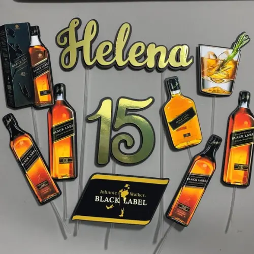 Topo de Bolo Whisky Black Label
