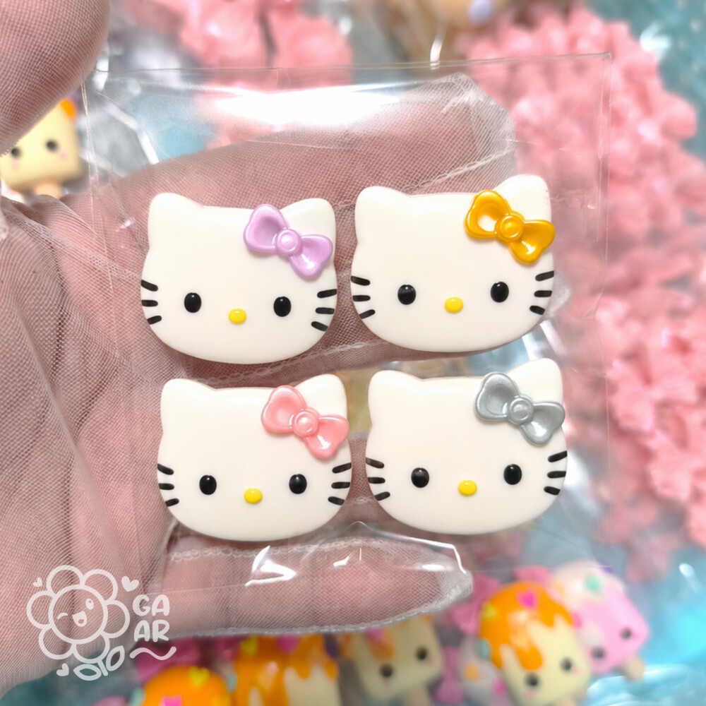 Aplique Hello Gatinha em Biscuit para Laços, Tiaras, Lembrancinh