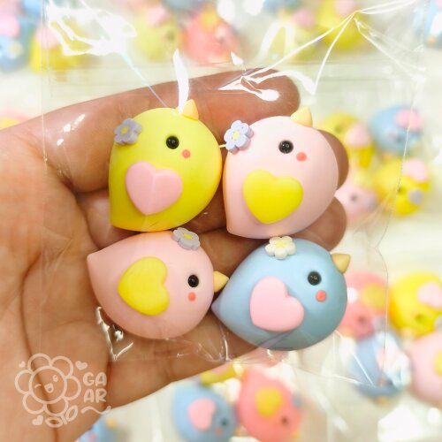 Aplique Passarinho Cute em Biscuit para Laços, Tiaras, Lembrancinhas e Personalizados Infantis 4 cm