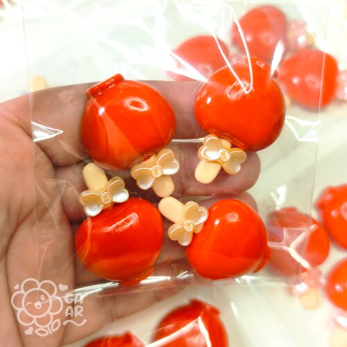 Aplique Maçã do Amor em Biscuit para Laços, Tiaras, Lembrancinhas e Personalizados Infantis - 4 cm
