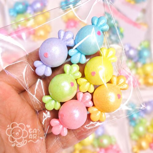 Aplique Bala Redonda em Biscuit para Laços, Tiaras, Lembrancinhas e Personalizados Infantis - 4 cm