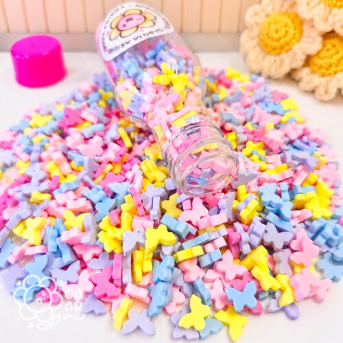 Mini Borboletas de Biscuit para Laços e Artesanato - 30g