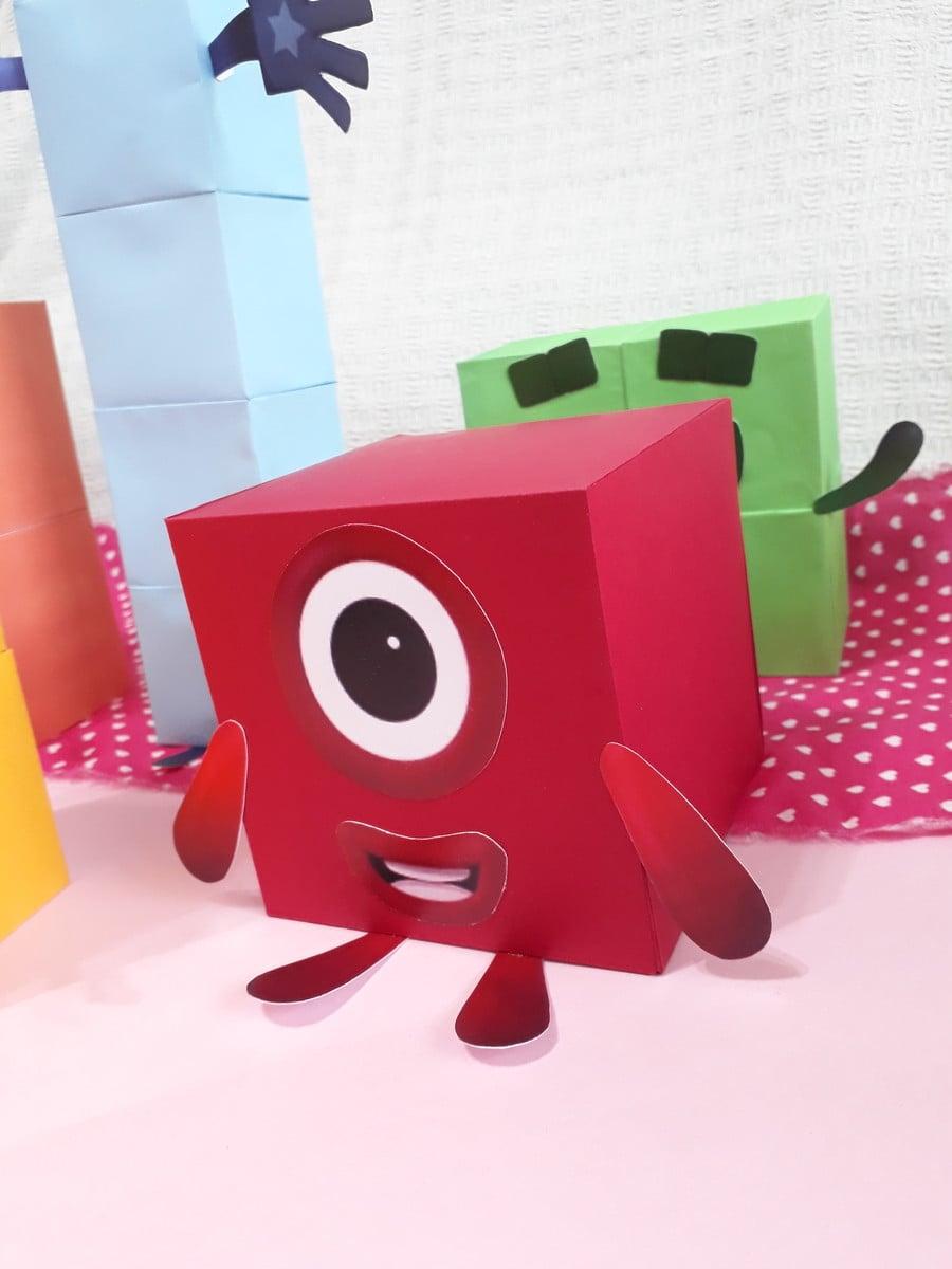 Kit personagens Numberblocks 1 ao 5 de papel
