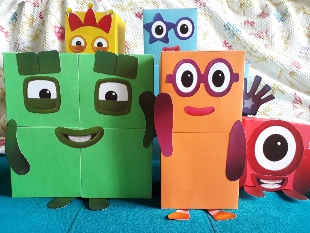 Numberblocks grandes de papel - 1 ao 5