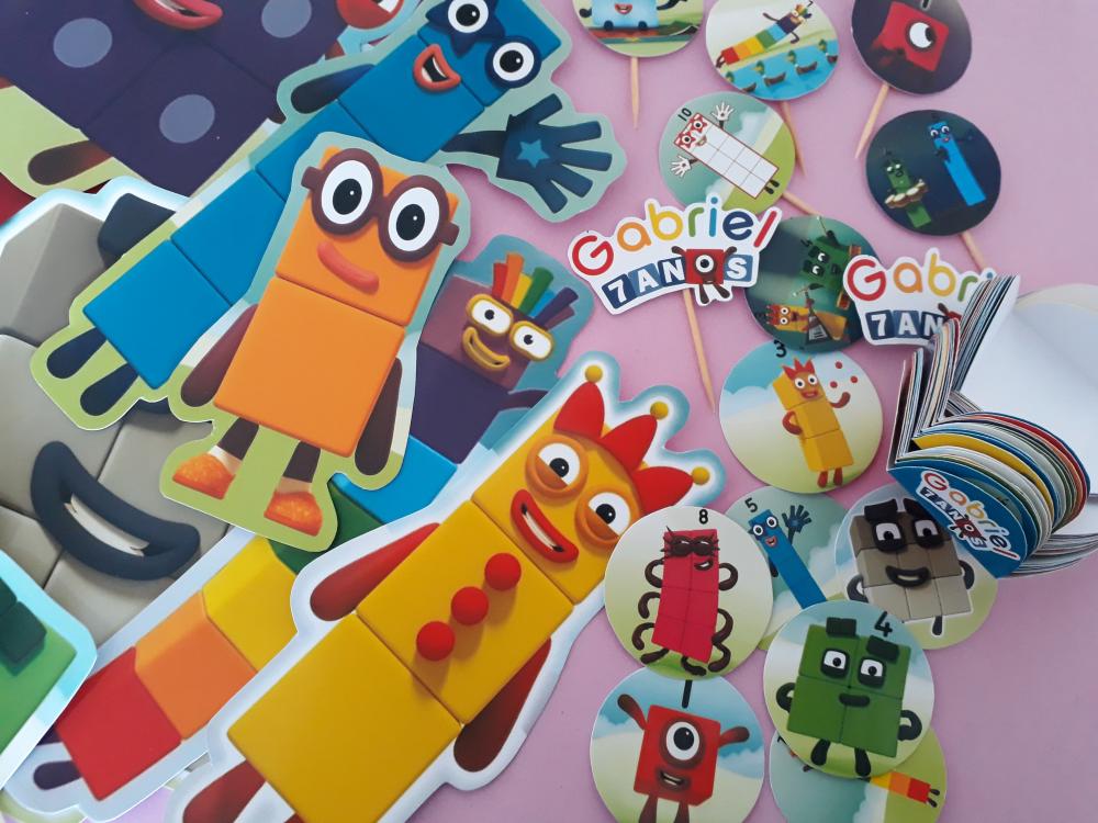 Kit festa de aniversário - papelaria - Numberblocks