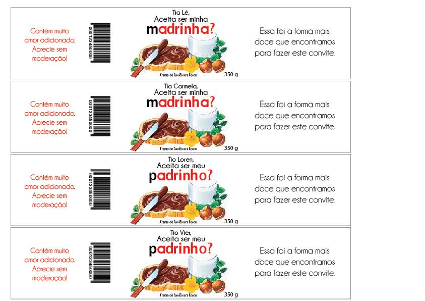 Rótulo Para Nutella 350 G