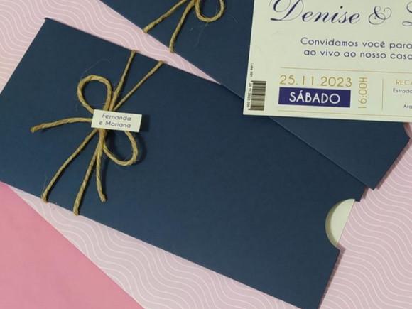 Convite de Casamento Ingresso de Papel Moeda