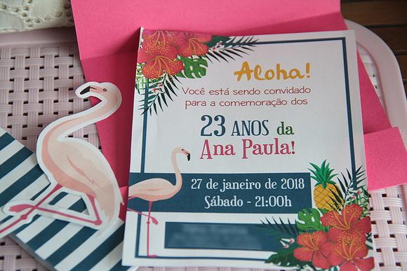 Convite de aniversário tropical