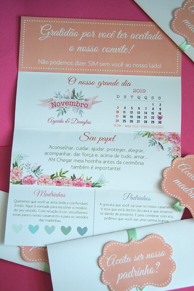 Convite para os padrinhos de casamento